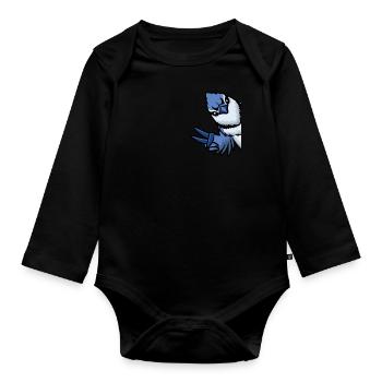 Oiseau geai bleu - Body Bébé bio manches longues - noir - Devant