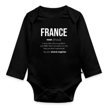 France Flag France Paris Marseille French - Organic Longsleeve Baby Bodysuit - black - Front
