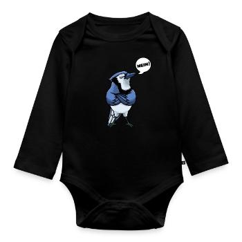 Oiseau geai bleu - Body Bébé bio manches longues - noir - Devant