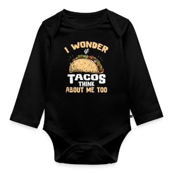 Taco Mardi Torero Salsa Latino Nacho Mexicain - Body Bébé bio manches longues - noir - Devant