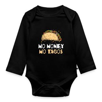 Taco Mexico Food Fast Food Nachos Fiesta Salsa - Organic Longsleeve Baby Bodysuit - black - Front