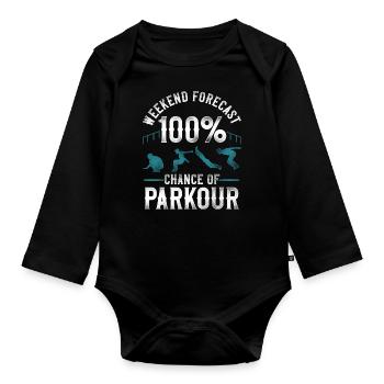 Parkour Free Running Traceur - Organic Longsleeve Baby Bodysuit - black - Front