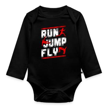 Parkour Free Running Traceur - Organic Longsleeve Baby Bodysuit - black - Front