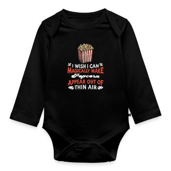 Popcorn - Baby Bio-Langarm-Body - Schwarz - Vorne