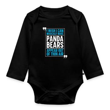 Panda Panda Ours - Body Bébé bio manches longues - noir - Devant
