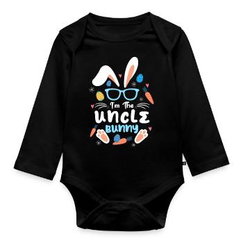 At The Uncle Rabbit Easter Rabbit Ear Sunglass - Organic Longsleeve Baby Bodysuit - black - Front