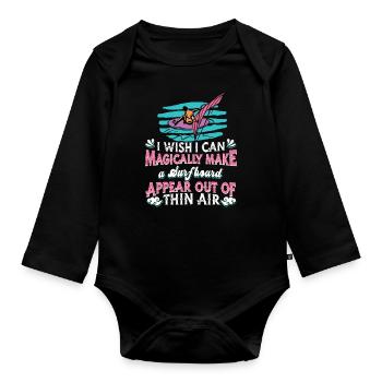 Windsurfing Windsurfen - Organic Longsleeve Baby Bodysuit - black - Front