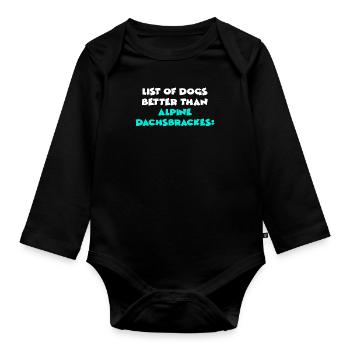 Alpine Dachsbrackes - Baby Bio-Langarm-Body - Schwarz - Vorne