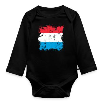 Drapeau luxembourgeois Drapeau luxembourgeois Accueil - Body Bébé bio manches longues - noir - Devant