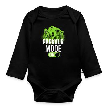 Parkour Free Running Traceur - Organic Longsleeve Baby Bodysuit - black - Front