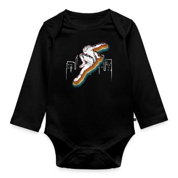 Parkour Free Running Traceur Retro - Body Bébé bio manches longues - noir - Devant