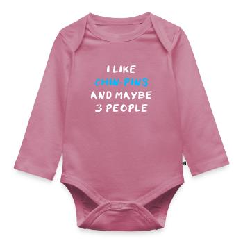 Chin Pin - Organic Longsleeve Baby Bodysuit - mauve - Front