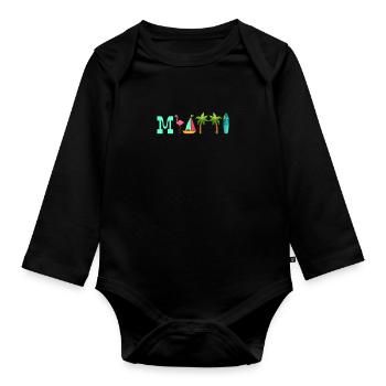 Miami - Body Bébé bio manches longues - noir - Devant