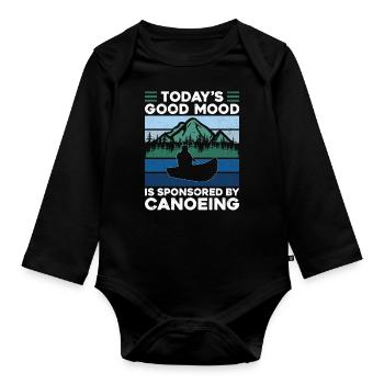 Canoe Canoeing Vintage Retro - Baby Bio-Langarm-Body - Schwarz - Vorne