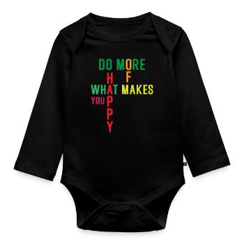 Do more of what makes you happy - Baby Bio-Langarm-Body - Schwarz - Vorne