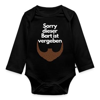 Sorry this Beard is taken - Baby Bio-Langarm-Body - Schwarz - Vorne
