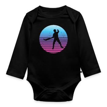 Jai Alai Pelote Basque Hommes Pelote Femmes - Body Bébé bio manches longues - noir - Devant