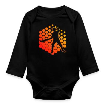 Pelote Femmes Basque Pelote Jai Alai Hommes - Body Bébé bio manches longues - noir - Devant