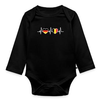 Deutschland und Belgien belgisch Flaggen Patriot - Baby Bio-Langarm-Body - Schwarz - Vorne