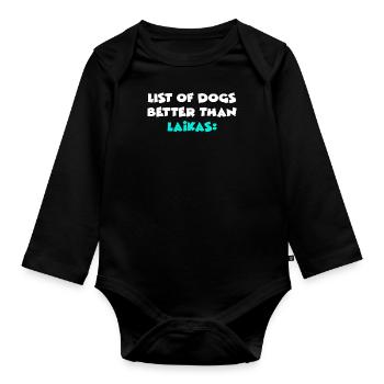 Les Laikas - Body Bébé bio manches longues - noir - Devant