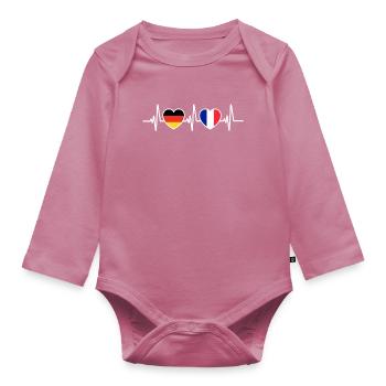 Germany and France France French - Organic Longsleeve Baby Bodysuit - mauve - Front