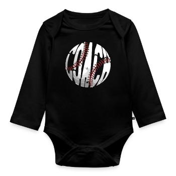 Baseball Fan Coach Vintage Coach - Baby Bio-Langarm-Body - Schwarz - Vorne
