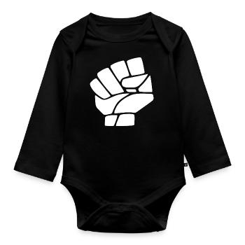 Revolution hand - Baby Bio-Langarm-Body - Schwarz - Vorne