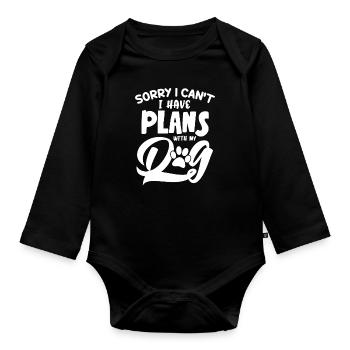 I cant I have Plans with my Dog Wauwau Mâle - Body Bébé bio manches longues - noir - Devant