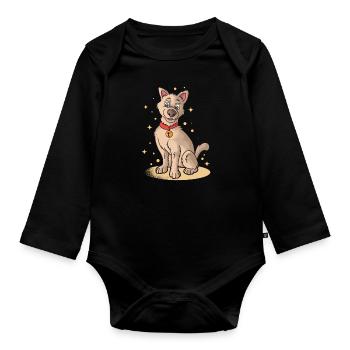 Vierbeiner Wauwau Rüde Hundebesitzer Hund - Baby Bio-Langarm-Body - Schwarz - Vorne