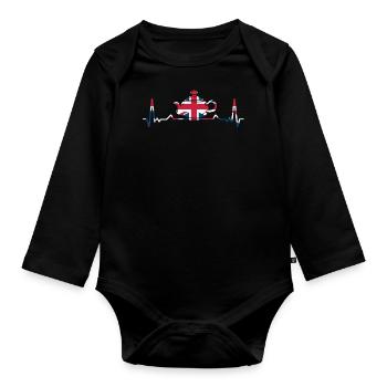 Tea lovers, tea drinkers, tea time - Organic Longsleeve Baby Bodysuit - black - Front