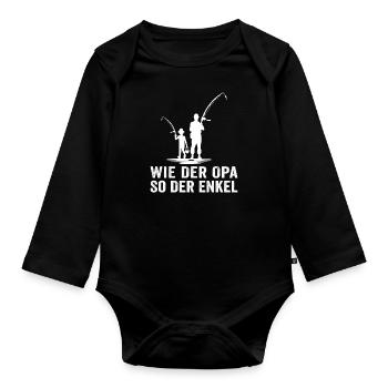 Angeln wie der opa so der enkel angler - Baby Bio-Langarm-Body - Schwarz - Vorne