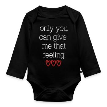 love love Saint-Valentin en amour Dicton anglais - Body Bébé bio manches longues - noir - Devant