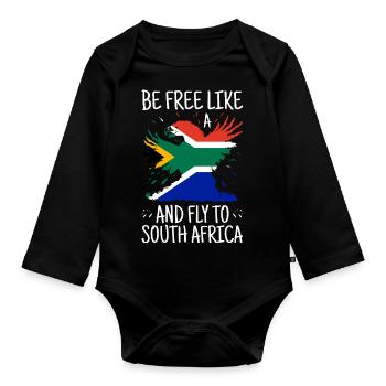 South Africa Flag Africa South African Flag - Organic Longsleeve Baby Bodysuit - black - Front
