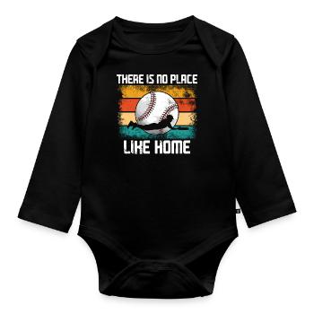 Baseball Fan Field Diamond Vintage - Baby Bio-Langarm-Body - Schwarz - Vorne