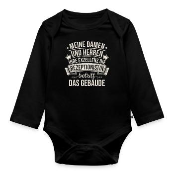 Meine Damen Und Herren Ihre Exzellenz - Baby Bio-Langarm-Body - Schwarz - Vorne
