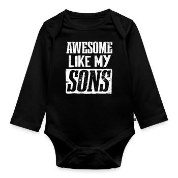 Toll Wie Meine Söhne - Baby Bio-Langarm-Body - Schwarz - Vorne