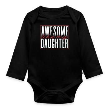 Super comme ma fille - Body Bébé bio manches longues - noir - Devant