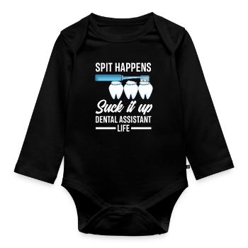 Dentist Dental Assistant Dental Assistant Gift - Organic Longsleeve Baby Bodysuit - black - Front
