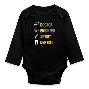 Dentist Dental Assistant Dental Assistant Gift - Organic Longsleeve Baby Bodysuit - black - Front