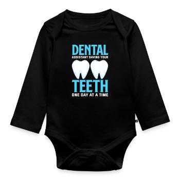 Dentiste Assistant dentaire Assistant dentaire Cadeau - Body Bébé bio manches longues - noir - Devant