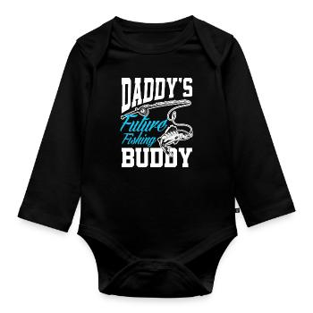 Lustiges Angeln Angler Fischer Geschenk - Baby Bio-Langarm-Body - Schwarz - Vorne