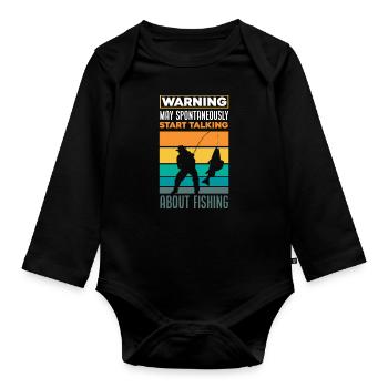 Lustiges Angeln Angler Fischer Geschenk - Baby Bio-Langarm-Body - Schwarz - Vorne