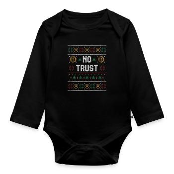 Pas de confiance dans crypto Crypto Crypto Noël - Body Bébé bio manches longues - noir - Devant
