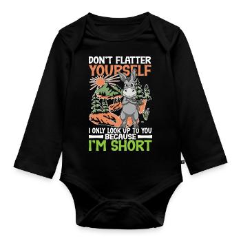 I Only Look Up To You Because I'm Short - Baby Bio-Langarm-Body - Schwarz - Vorne