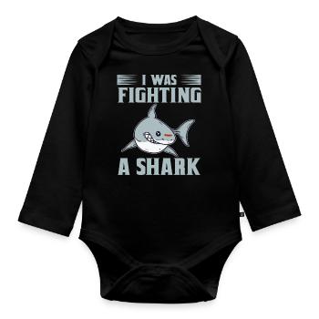 Great White Shark Hammer Shark - Organic Longsleeve Baby Bodysuit - black - Front