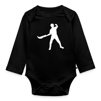 Jai Alai Damen Pelota Basque Pelota Herren - Baby Bio-Langarm-Body - Schwarz - Vorne