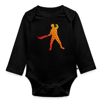 Pelota vasca Basque Pelota Damen Herren Pelota - Baby Bio-Langarm-Body - Schwarz - Vorne