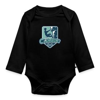 Climbing Logo Sport Free Alpine Outdoor Speed - Organic Longsleeve Baby Bodysuit - black - Front