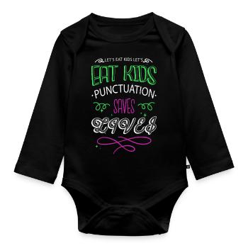 coffeecups blogging christmas article drive funny - Organic Longsleeve Baby Bodysuit - black - Front