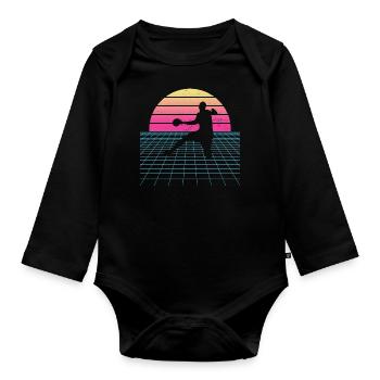 Handballer Damen Handball Handballspielen Handball - Baby Bio-Langarm-Body - Schwarz - Vorne